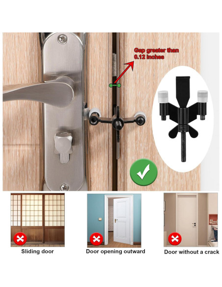 Cerradura de puerta portátil Newlaking, acero inoxidable, seguridad