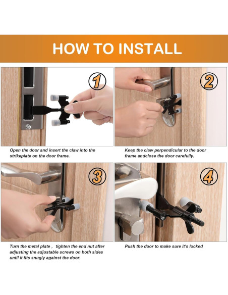 Cerradura de puerta portátil Newlaking, acero inoxidable, seguridad