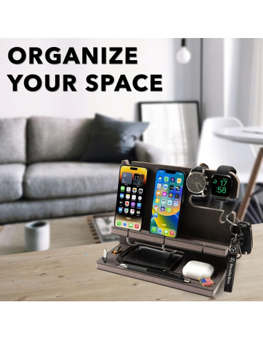 Estación de Acoplamiento de Madera GRETAOTO Personalizada Negra