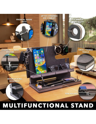 Estación de Acoplamiento de Madera GRETAOTO Personalizada Negra