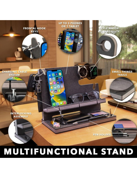 Estación de Acoplamiento de Madera GRETAOTO Personalizada Negra