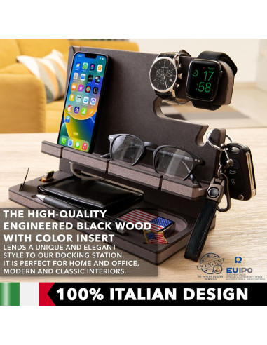 Estación de Acoplamiento de Madera GRETAOTO Personalizada Negra