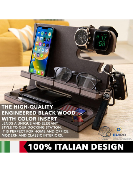 Estación de Acoplamiento de Madera GRETAOTO Personalizada Negra