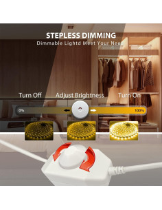 Tira LED regulable 5m blanca cálida DAYBETTER 3000K 12V 2