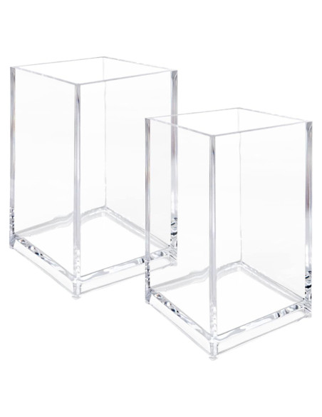Soporte Acrílico Transparente Newkita para Lápices y Brochas - 2 Piezas