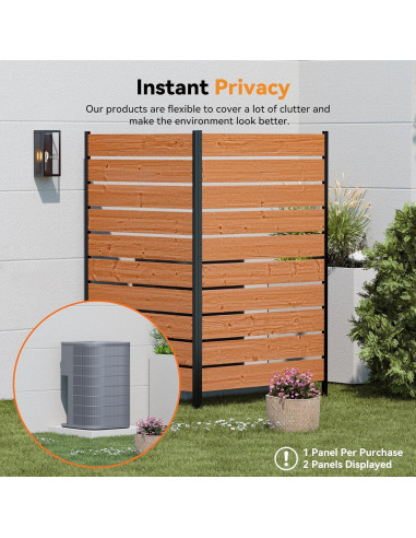 Pantalla de Privacidad de Madera Cedro 1 Panel 1.82 m x 0.98 m