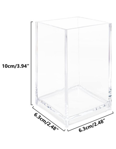 Soporte Acrílico Transparente Newkita para Lápices y Brochas - 2 Piezas