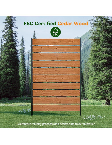 Pantalla de Privacidad de Madera Cedro 1 Panel 1.82 m x 0.98 m