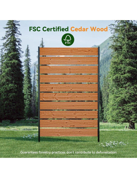 Pantalla de Privacidad de Madera Cedro 1 Panel 1.82 m x 0.98 m