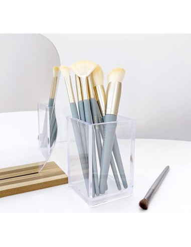 Soporte Acrílico Transparente Newkita para Lápices y Brochas - 2 Piezas