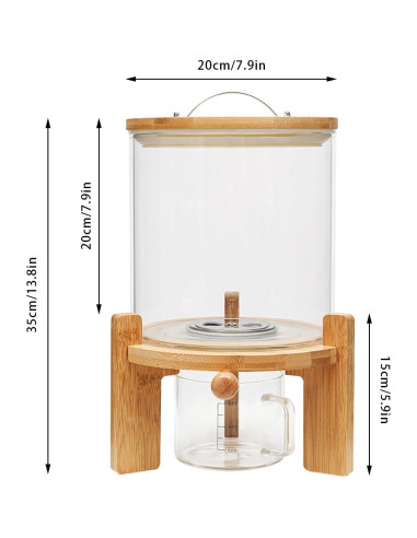 Dispensador de Arroz de Vidrio 5L GAMIGIME con Tapa Hermética