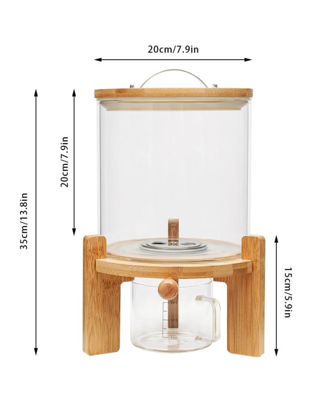 Dispensador de Arroz de Vidrio 5L GAMIGIME con Tapa Hermética