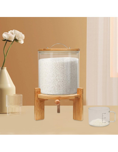 Dispensador de Arroz de Vidrio 5L GAMIGIME con Tapa Hermética