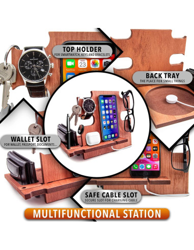 Estación de Acoplamiento para Teléfono Gretaoto Madera Cereza