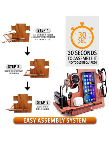 Estación de Acoplamiento para Teléfono Gretaoto Madera Cereza