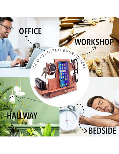 Estación de Acoplamiento para Teléfono Gretaoto Madera Cereza