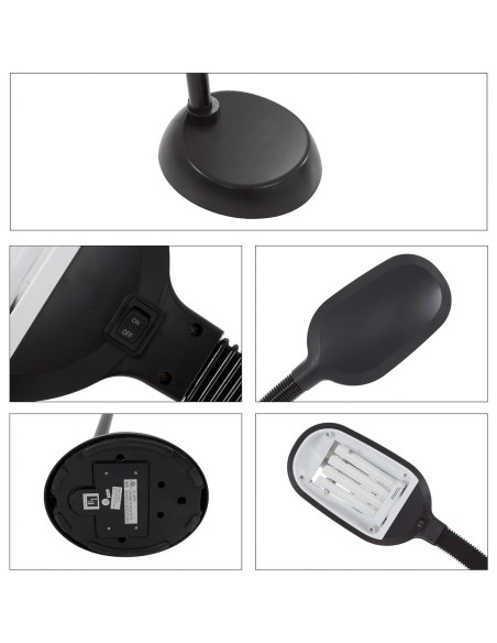 Lámpara de Pie Bedford Home - Luz Natural 6400K Ajustable Negro