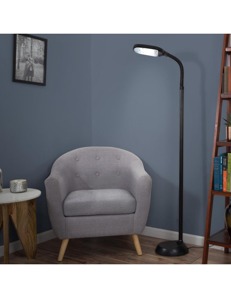 Lámpara de Pie Bedford Home - Luz Natural 6400K Ajustable Negro