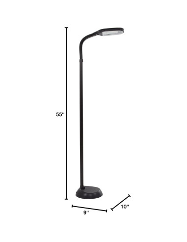 Lámpara de Pie Bedford Home - Luz Natural 6400K Ajustable Negro