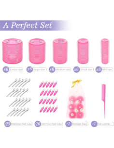 Juego de 72 Rulos para Cabello YHOVID, 5 Tamaños, Sin Calor 2