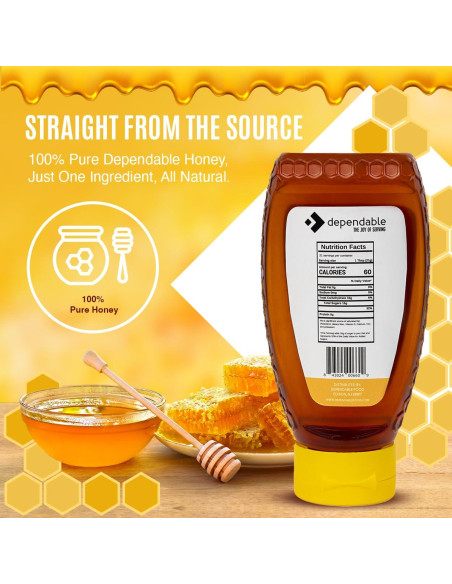 Miel Cruda 100% Pura Comida Confiable 450g de Flores Silvestres