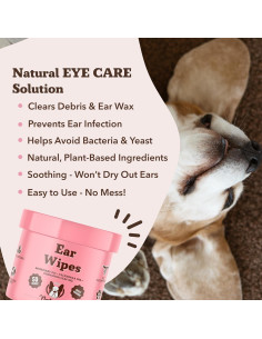 Toallitas para Oídos de Perro Natural 50 Ct - Alivio Picazón 2