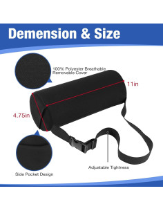 Cojín Lumbar MIDLADE Corto 28 cm Soporte Espalda Ajustable 2