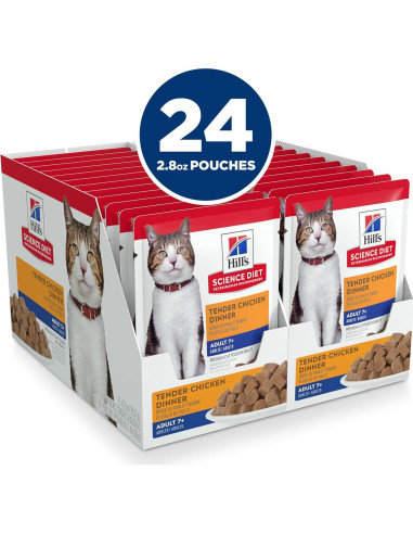 Comida Húmeda para Gatos Adultos Hill's 7+ Estofado de Pollo 79.4g