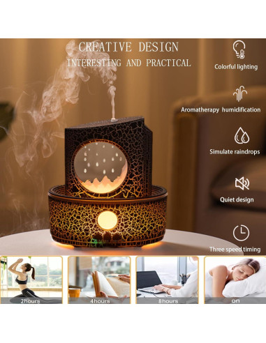 Humidificador de Aromaterapia Fuliying V63 300ml con Luz LED