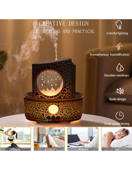 Humidificador de Aromaterapia Fuliying V63 300ml con Luz LED