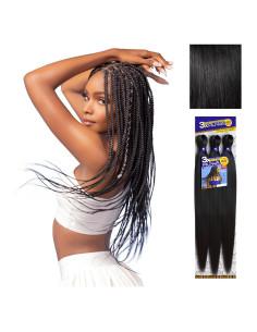 Cabello trenzado pre estirado Sensationnel Ruwa 121.92 cm negro