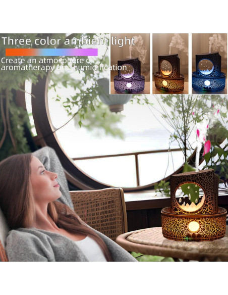Humidificador de Aromaterapia Fuliying V63 300ml con Luz LED