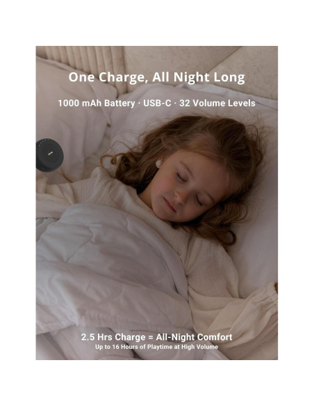 Máquina de Ruido Blanco Portátil FOXFINE Mini - 36 Sonidos, Luz, Temporizador