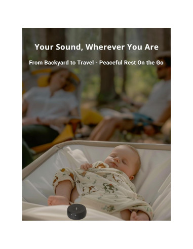 Máquina de Ruido Blanco Portátil FOXFINE Mini - 36 Sonidos, Luz, Temporizador