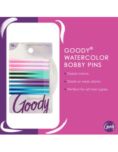 Pinzas para el Cabello Goody Ouchless - 18 Piezas Acuarela 2