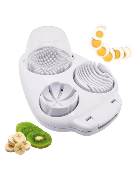 Cortador de Huevos 3 en 1 ZHMEINA Acero Inoxidable Blanco