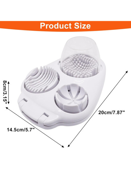 Cortador de Huevos 3 en 1 ZHMEINA Acero Inoxidable Blanco