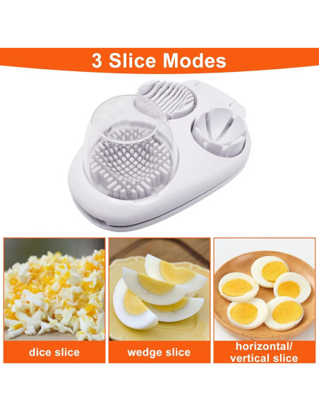 Cortador de Huevos 3 en 1 ZHMEINA Acero Inoxidable Blanco