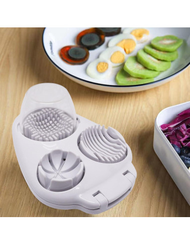 Cortador de Huevos 3 en 1 ZHMEINA Acero Inoxidable Blanco