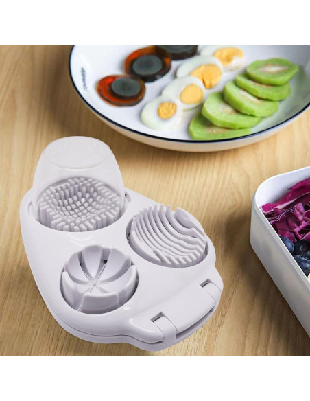 Cortador de Huevos 3 en 1 ZHMEINA Acero Inoxidable Blanco