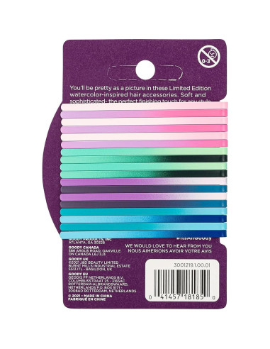 Pinzas para el Cabello Goody Ouchless - 18 Piezas Acuarela