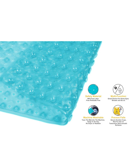Alfombra de Baño Antideslizante Zahari Home 68.6x38cm Aqua