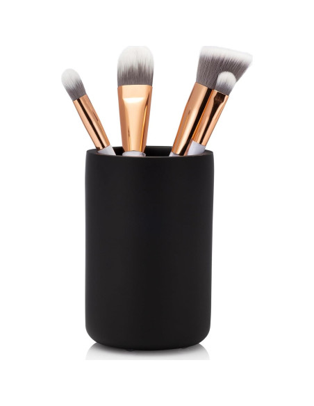 Vaso de Baño Negro Mate Essentra Home 12.27 cm - Soporte Pinceles