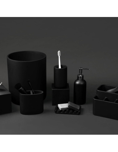 Vaso de Baño Negro Mate Essentra Home 12.27 cm - Soporte Pinceles