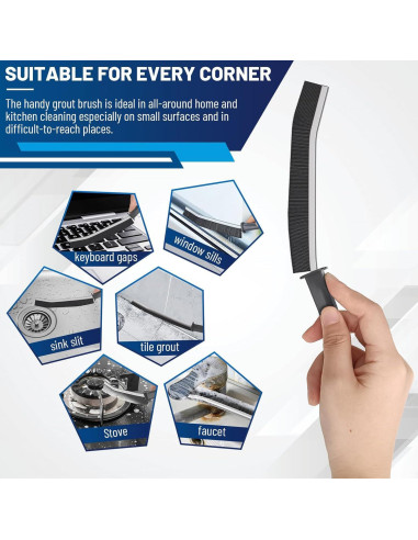 Juego de 3 Cepillos de Limpieza de Grietas Hiyniaz - Cerdas Duras