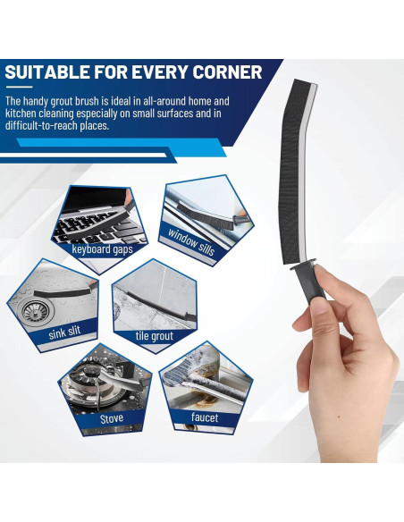 Juego de 3 Cepillos de Limpieza de Grietas Hiyniaz - Cerdas Duras