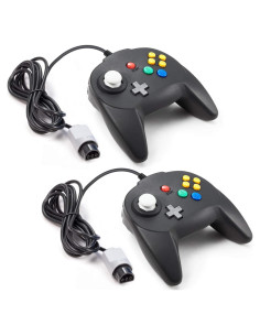 Controlador Mini N64 miadore 2 Pack para Consola N64 Negro