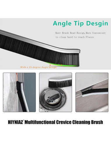 Juego de 3 Cepillos de Limpieza de Grietas Hiyniaz - Cerdas Duras