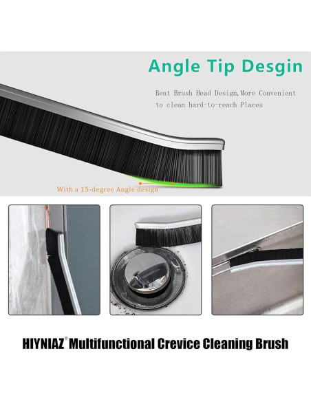 Juego de 3 Cepillos de Limpieza de Grietas Hiyniaz - Cerdas Duras