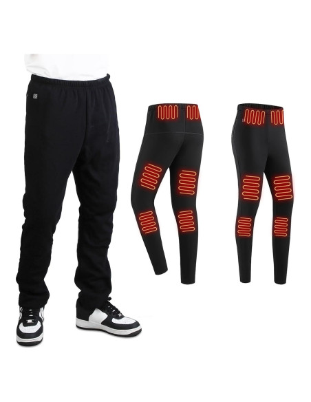 Pantalones Calentados Unisex Zorpupoa 12 Zonas Calor USB 5V